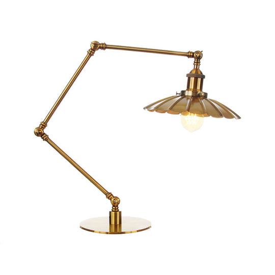 Stylish Flared Table Lamp - Industrial Metallic Accent With 1 Light For Dining Room Gold 8+8/8+8+8