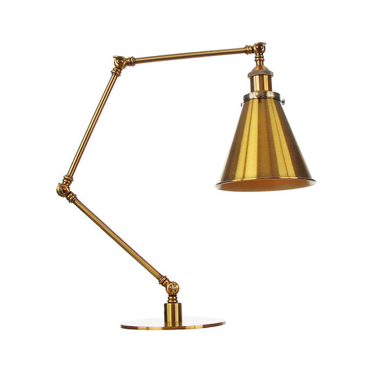 Stylish Flared Table Lamp - Industrial Metallic Accent With 1 Light For Dining Room Gold 8+8/8+8+8