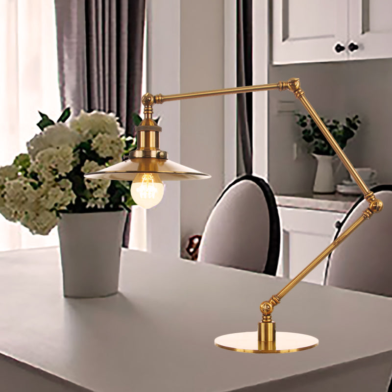 Stylish Flared Table Lamp - Industrial Metallic Accent With 1 Light For Dining Room Gold 8+8/8+8+8