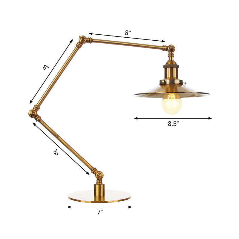 Stylish Flared Table Lamp - Industrial Metallic Accent With 1 Light For Dining Room Gold 8+8/8+8+8