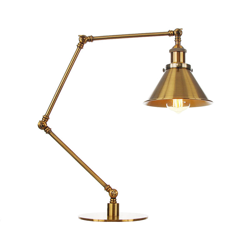 Stylish Flared Table Lamp - Industrial Metallic Accent With 1 Light For Dining Room Gold 8+8/8+8+8