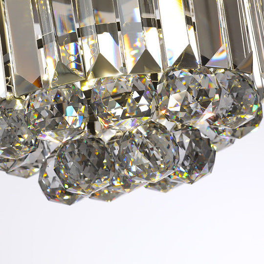 Modern LED Ceiling Mounted Fixture with Clear/Smoke Gray Crystal for Corridor - Circular Ceiling Light