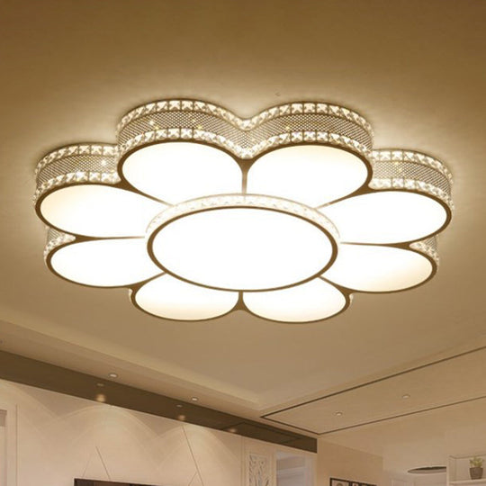 White LED Petal Ceiling Flush Mount Lamp - 19.5"/23.5"/31.5" Modern Acrylic - Warm, White, 3 Color Light