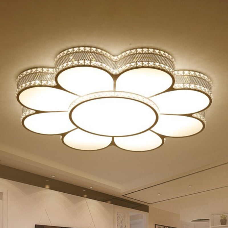 White Led Petal Ceiling Flush Mount Lamp - 19.5/23.5/31.5 Modern Acrylic Warm 3 Color Light / 19.5