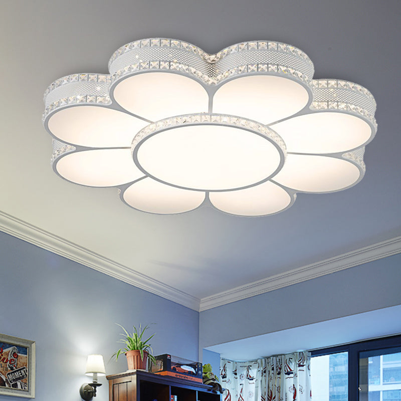 White LED Petal Ceiling Flush Mount Lamp - 19.5"/23.5"/31.5" Modern Acrylic - Warm, White, 3 Color Light