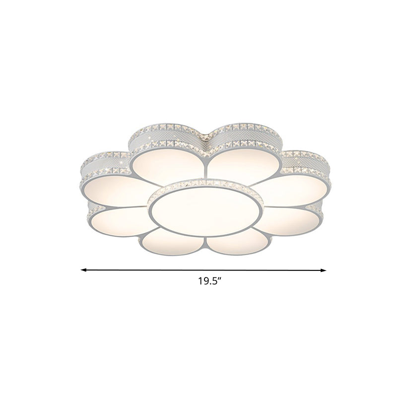 White LED Petal Ceiling Flush Mount Lamp - 19.5"/23.5"/31.5" Modern Acrylic - Warm, White, 3 Color Light