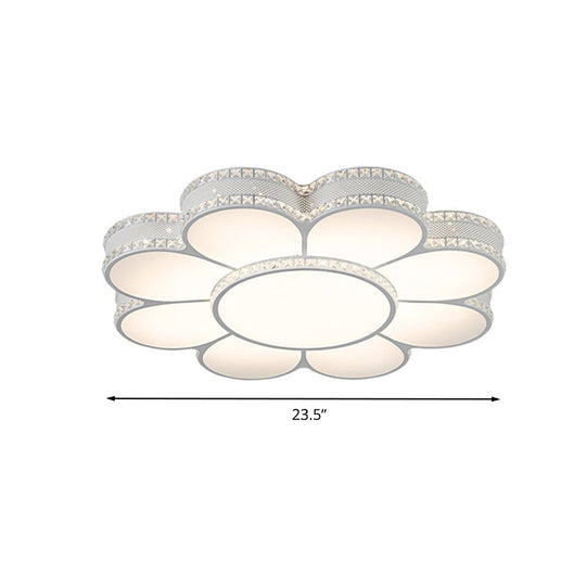 White LED Petal Ceiling Flush Mount Lamp - 19.5"/23.5"/31.5" Modern Acrylic - Warm, White, 3 Color Light