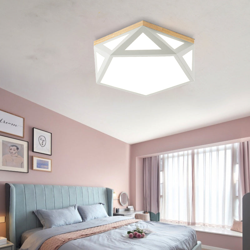 Geometric Acrylic Led Flush Light With Multiple Sizes And Color Options For Bedroom Ceiling - Modern