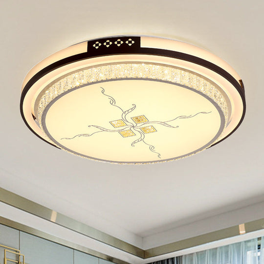 White Crystal Led Ceiling Lamp 2-Layer Flush Mount 23.5/31.5/38.5 Dia Modern Design Third Gear /