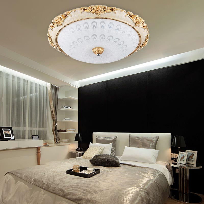 Dome Flush Mount Led Ceiling Light In Modern White Glass - 8/12/16 Wide Gold/Silver Finish White/3