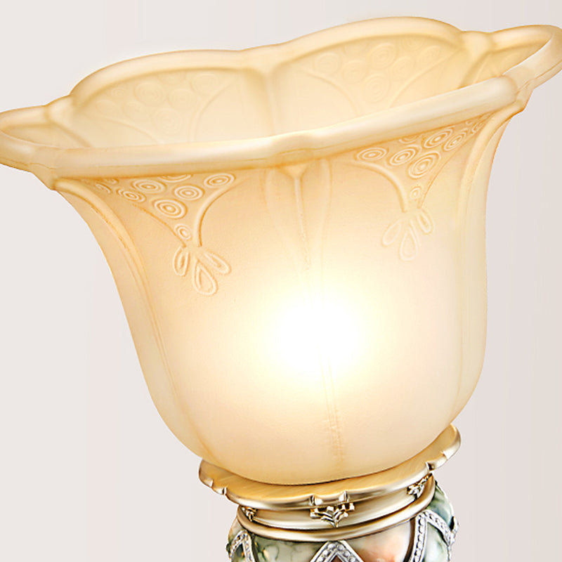 Vintage White Glass Wall Sconce With Crystal Accent And Gold Resin Arm