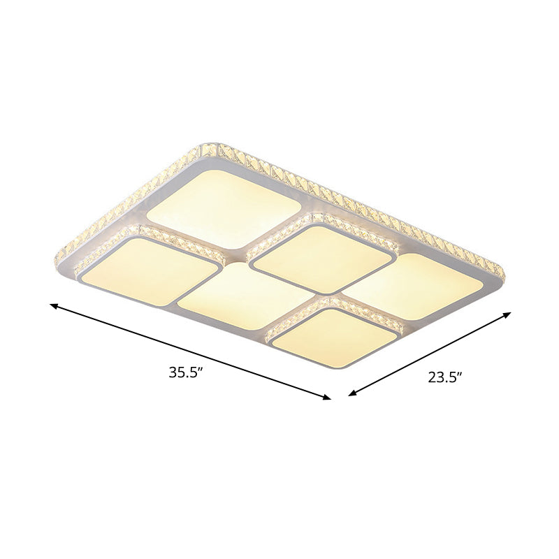 Lampe à LED carrée contemporaine en cristal – Lumière chaude/blanche