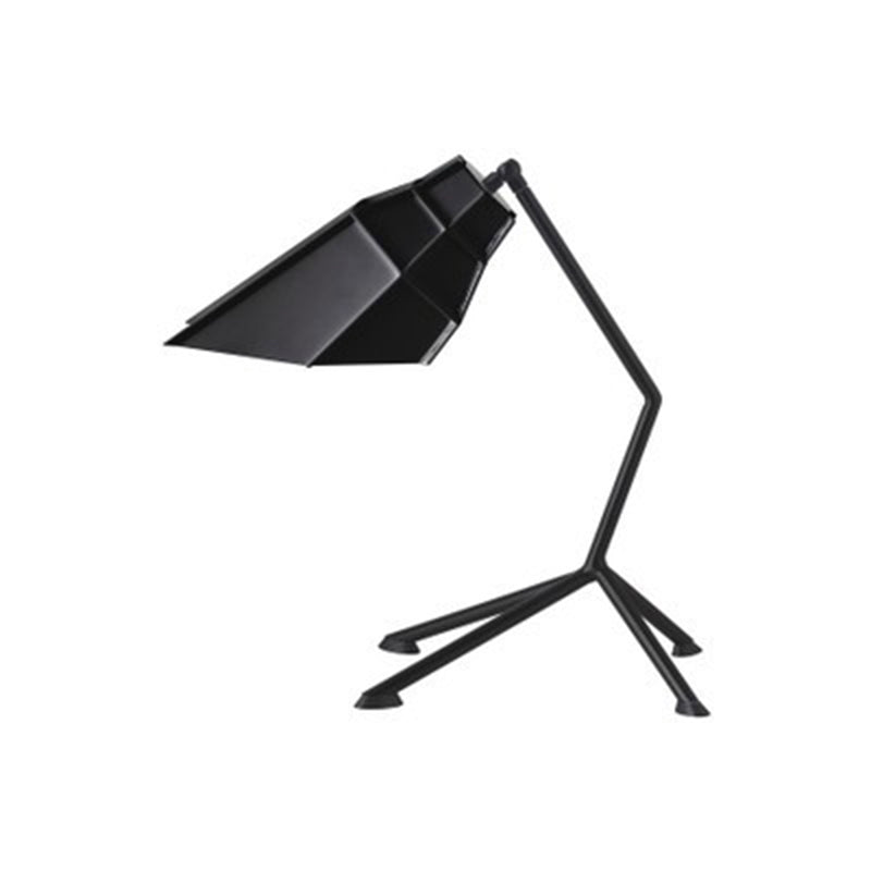 Contemporary Style Geometric Shade Tripod Table Lamp - Metallic 1 Head Black/Red Adjustable Stylish