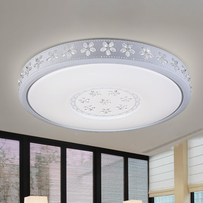 12/16.5/20.5 White Flower Flush Mount Acrylic Led Living Room Light In White/3 Color Options/Fourth