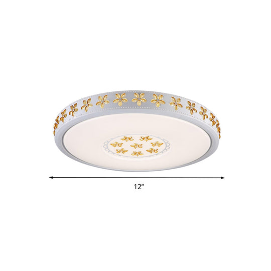 12"/16.5"/20.5" White Flower Flush Mount Acrylic LED Living Room Light in White/3 Color Options/Fourth Gear Dimmable