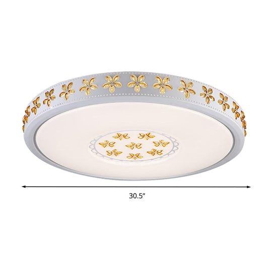 12"/16.5"/20.5" White Flower Flush Mount Acrylic LED Living Room Light in White/3 Color Options/Fourth Gear Dimmable