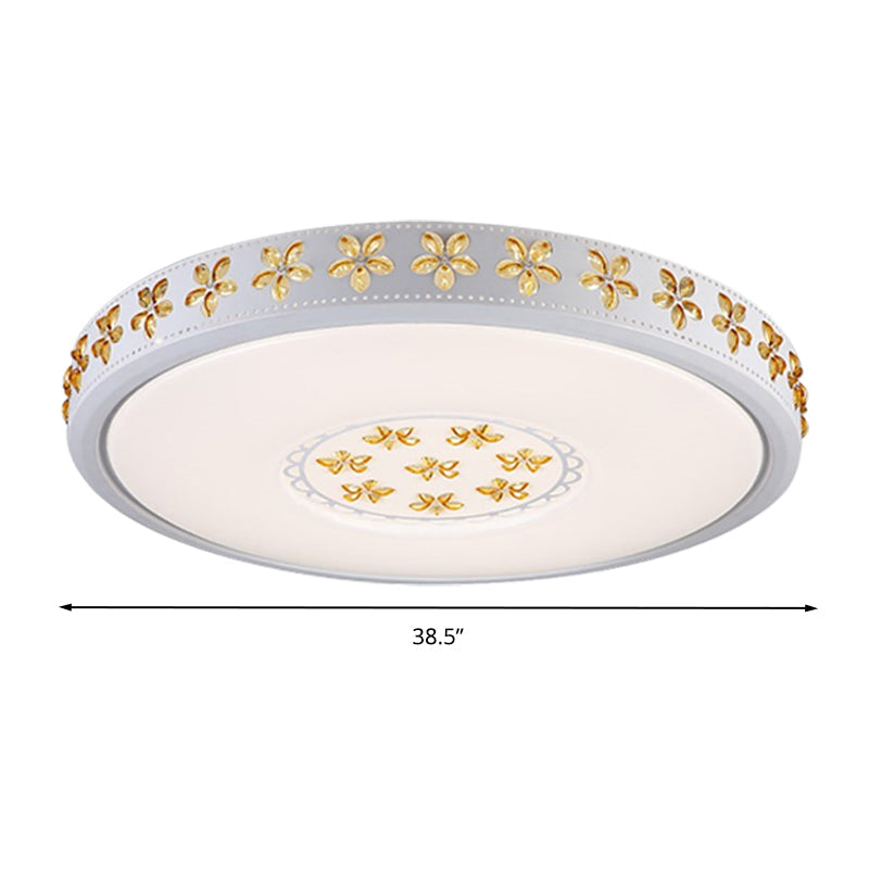 12"/16.5"/20.5" White Flower Flush Mount Acrylic LED Living Room Light in White/3 Color Options/Fourth Gear Dimmable