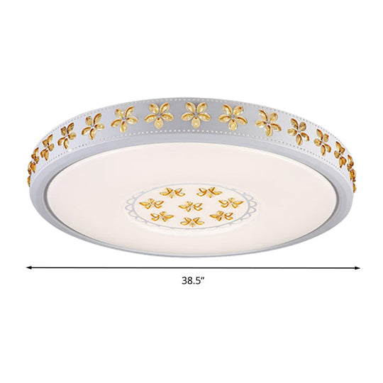 12"/16.5"/20.5" White Flower Flush Mount Acrylic LED Living Room Light in White/3 Color Options/Fourth Gear Dimmable