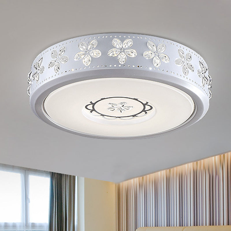 12/16.5/20.5 White Flower Flush Mount Acrylic Led Living Room Light In White/3 Color Options/Fourth