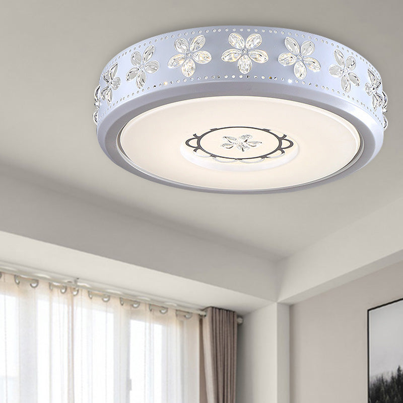 12/16.5/20.5 White Flower Flush Mount Acrylic Led Living Room Light In White/3 Color Options/Fourth