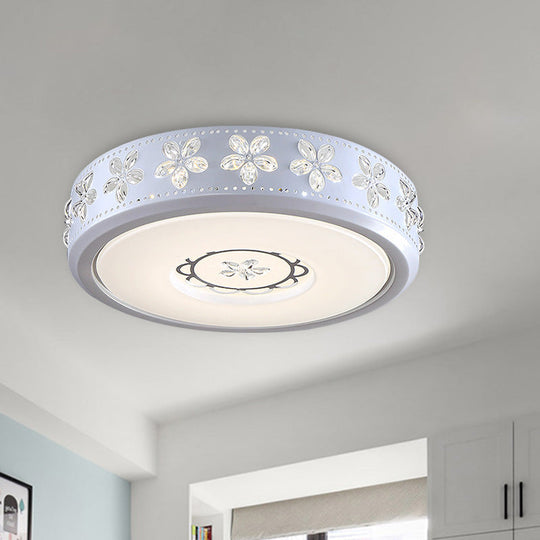 12/16.5/20.5 White Flower Flush Mount Acrylic Led Living Room Light In White/3 Color Options/Fourth