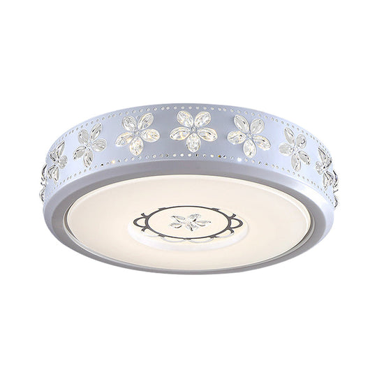 12/16.5/20.5 White Flower Flush Mount Acrylic Led Living Room Light In White/3 Color Options/Fourth