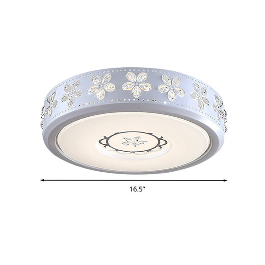 12"/16.5"/20.5" White Flower Flush Mount Acrylic LED Living Room Light in White/3 Color Options/Fourth Gear Dimmable