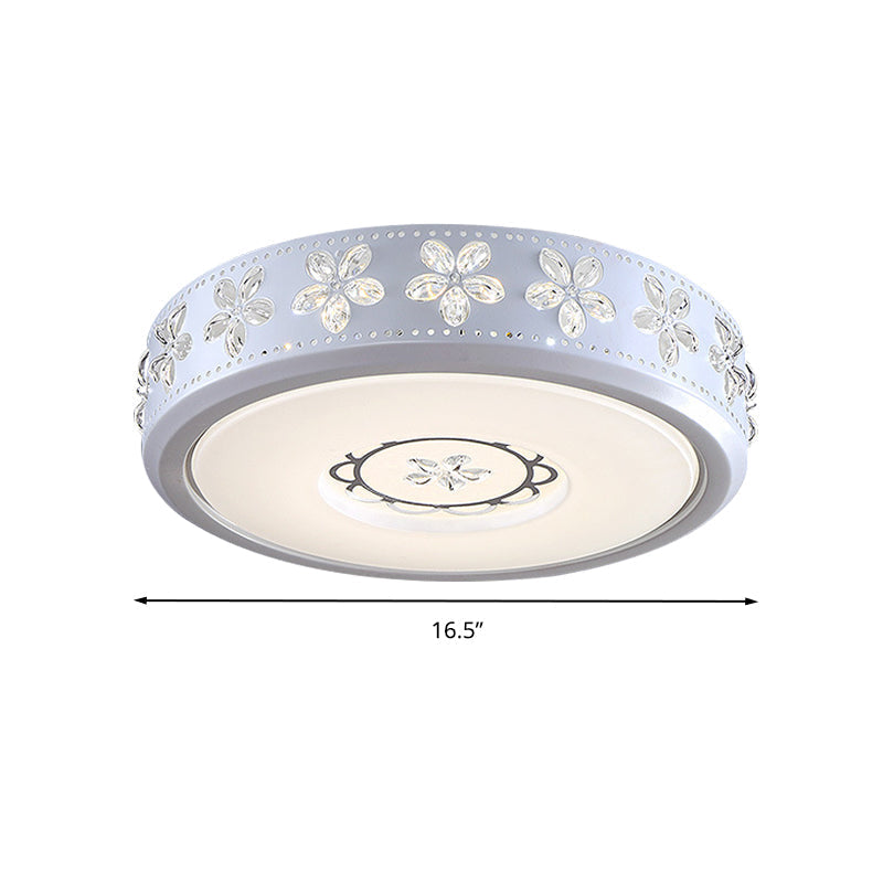 12/16.5/20.5 White Flower Flush Mount Acrylic Led Living Room Light In White/3 Color Options/Fourth