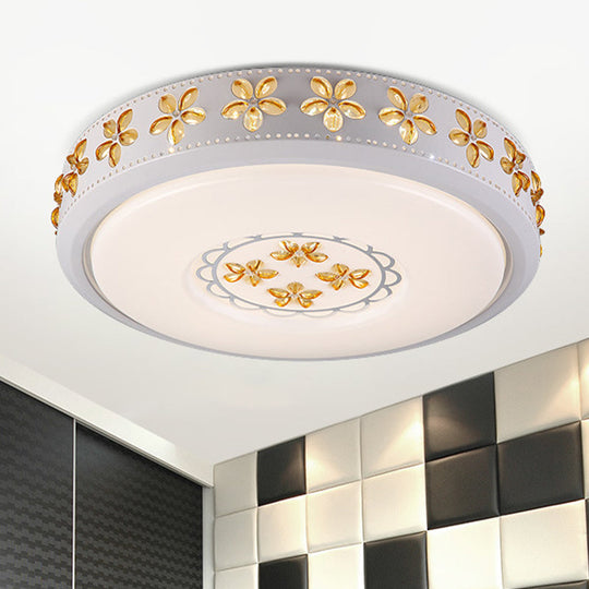 12"/16.5"/20.5" White Flower Flush Mount Acrylic LED Living Room Light in White/3 Color Options/Fourth Gear Dimmable