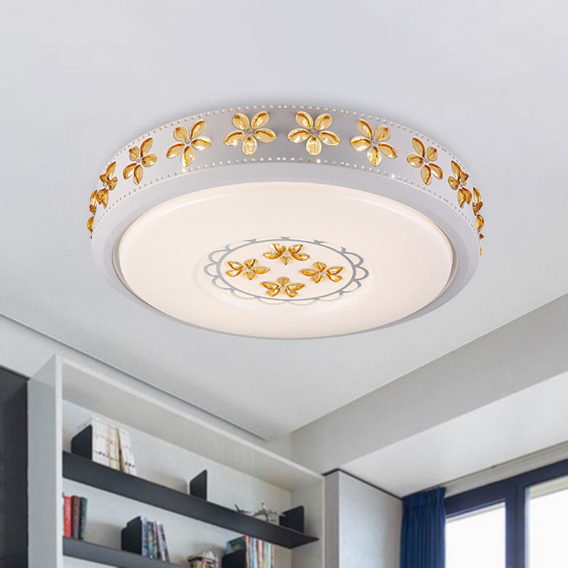 12"/16.5"/20.5" White Flower Flush Mount Acrylic LED Living Room Light in White/3 Color Options/Fourth Gear Dimmable