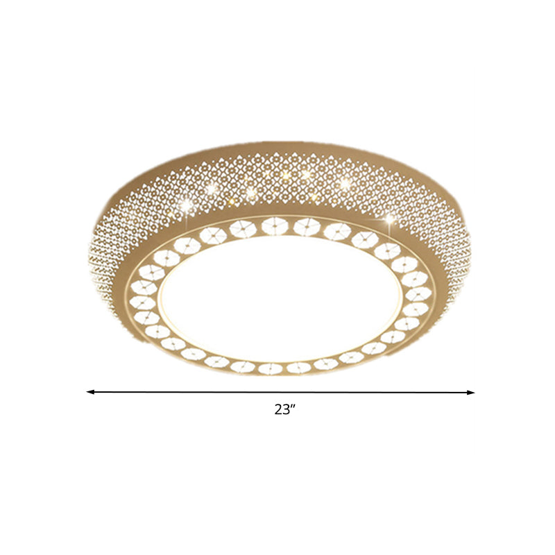 23/35 W Flush Mount Led Ceiling Light: Simple Cutout Design Acrylic White Bedroom Lighting In