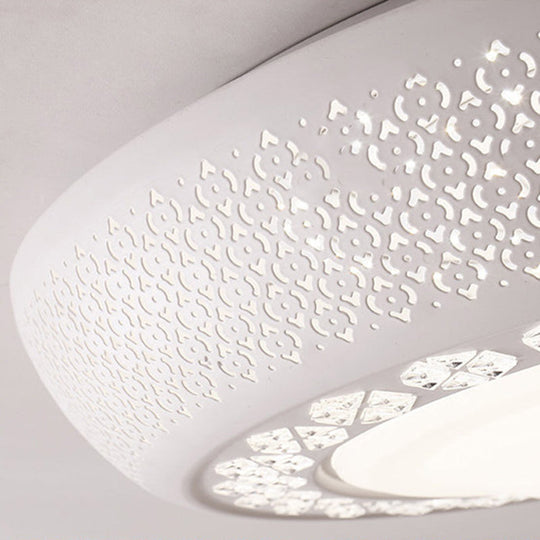 23/35 W Flush Mount Led Ceiling Light: Simple Cutout Design Acrylic White Bedroom Lighting In