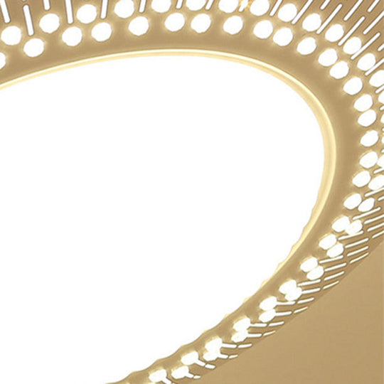 White Round LED Bedroom Flush Light in 21"/25" with Simple Acrylic Design and 3 Color Options