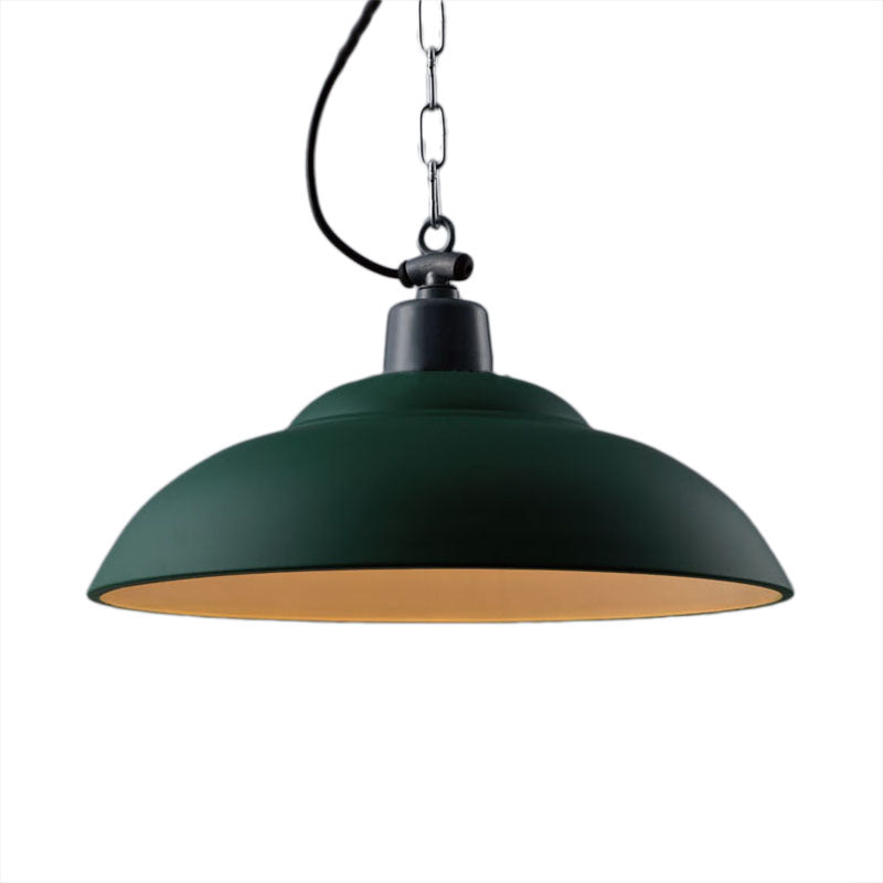 Vintage Style Black/Green Metallic Hanging Lamp with Chain - Indoor Pendant Light