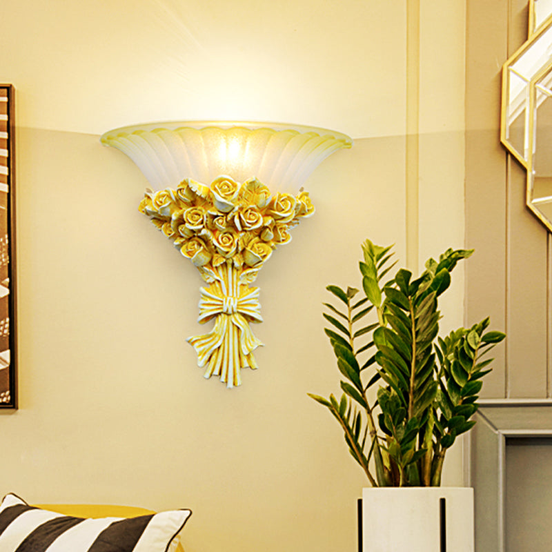 Modern Rose Flush Sconce Light: Exquisite Beige Wall Lighting