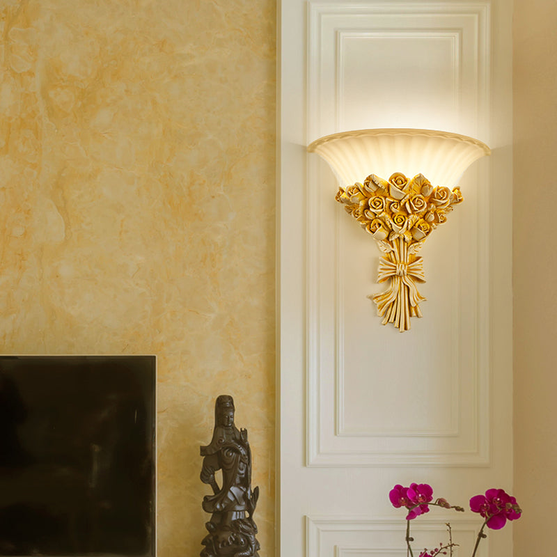 Modern Rose Flush Sconce Light: Exquisite Beige Wall Lighting