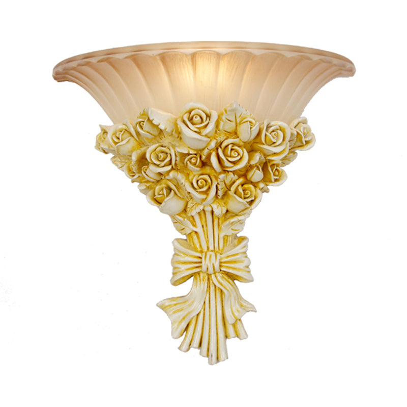 Modern Rose Flush Sconce Light: Exquisite Beige Wall Lighting