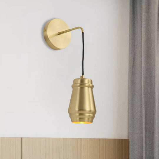 Minimalist Brass Wall Mount Lamp With Gold Finish - 1 Light Sconce