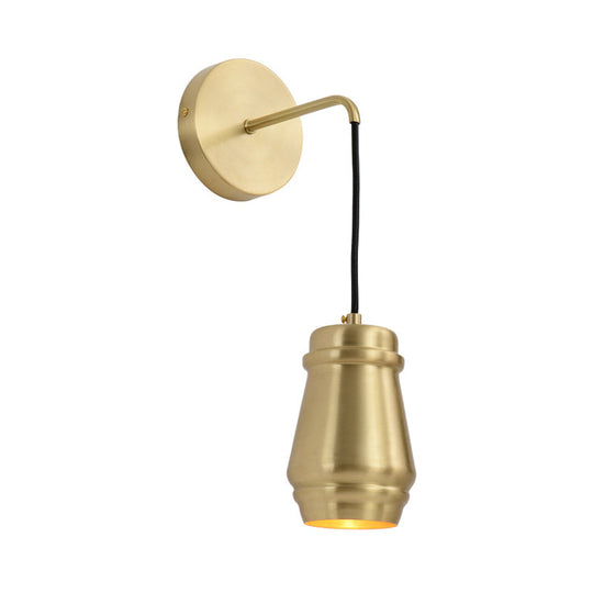 Minimalist Brass Wall Mount Lamp With Gold Finish - 1 Light Sconce