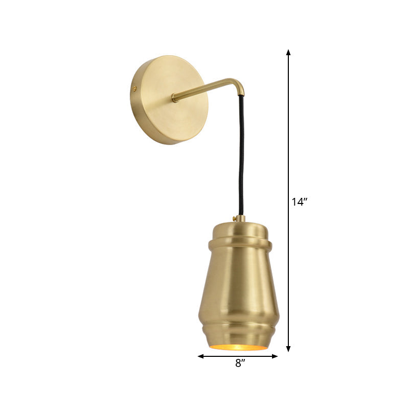 Minimalist Brass Wall Mount Lamp With Gold Finish - 1 Light Sconce