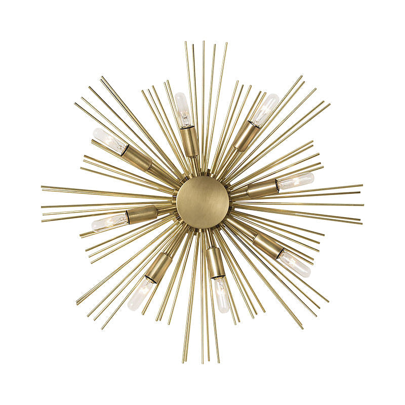 Contemporary Metal Wall Sconce - Sputnik 8-Head Gold Finish Light Fixture