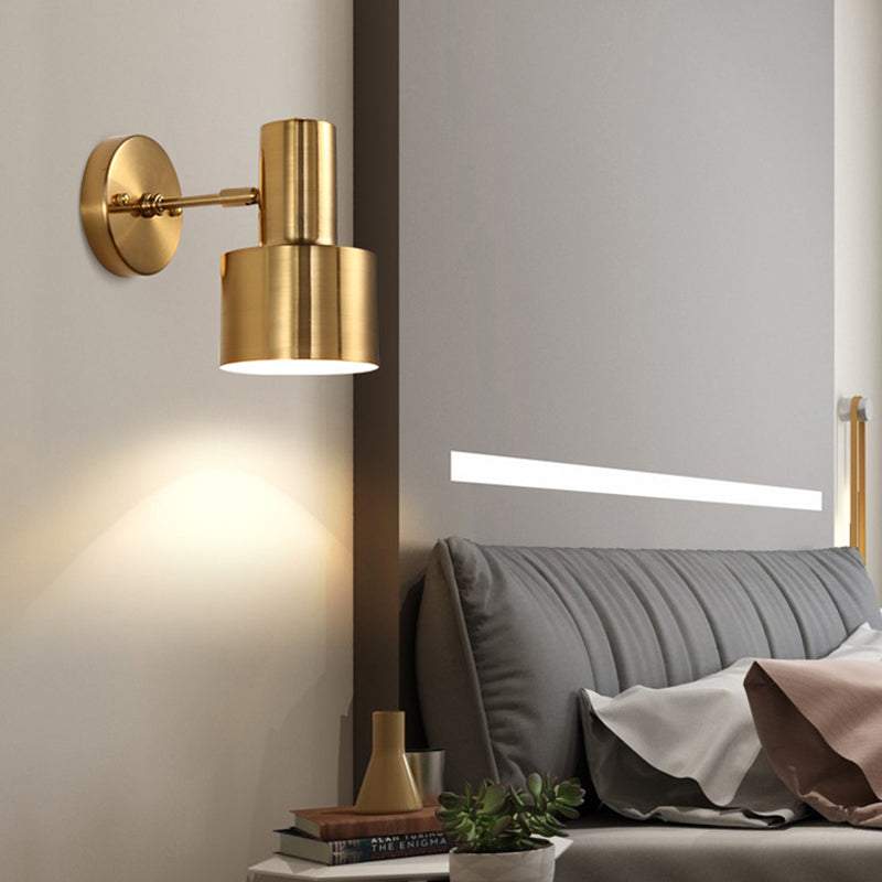 Adjustable Mini Wall Sconce - Simple Gold Iron Round Spotlight 5/5.5 Wide