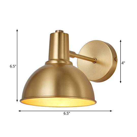 Minimalist Dome/Cone Brass Wall Mount Reading Lamp - Single Golden Sconce Light Fixture