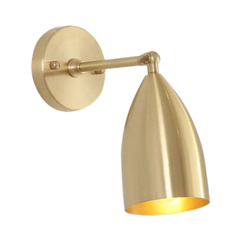 7.5/12 W Brass Wall Sconce - Modern Tapered/Drum/Oval Design Gold Finish