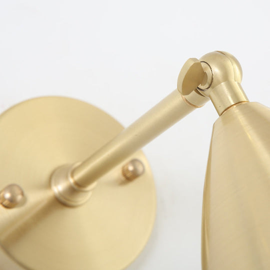 7.5/12 W Brass Wall Sconce - Modern Tapered/Drum/Oval Design Gold Finish