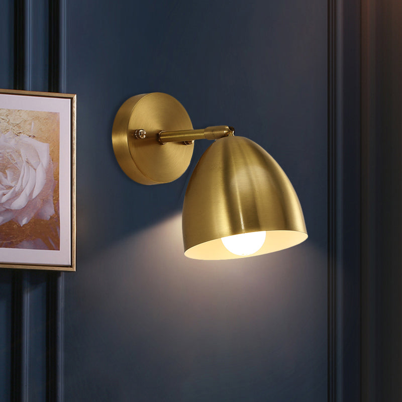 7.5/12 W Brass Wall Sconce - Modern Tapered/Drum/Oval Design Gold Finish / 7.5