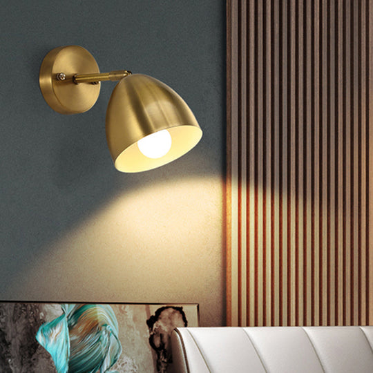 7.5/12 W Brass Wall Sconce - Modern Tapered/Drum/Oval Design Gold Finish