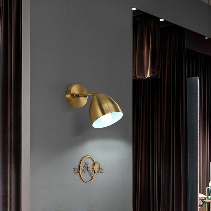 7.5/12 W Brass Wall Sconce - Modern Tapered/Drum/Oval Design Gold Finish