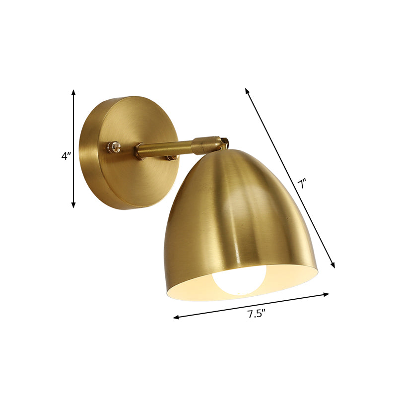 7.5/12 W Brass Wall Sconce - Modern Tapered/Drum/Oval Design Gold Finish