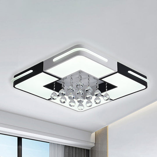 Led Ceiling Light With Crystal Ball Accent And Stepless Dimming Available In 3 Sizes White/3 Color